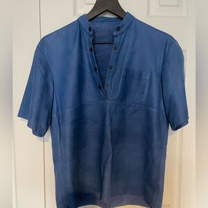 Vintage Blue Leather Top